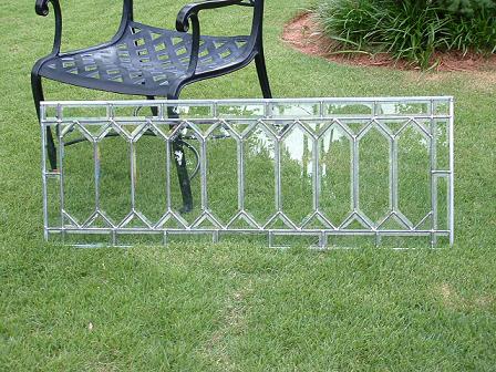 Elong Diamond Leaded Glass Panel - Living Room Transom