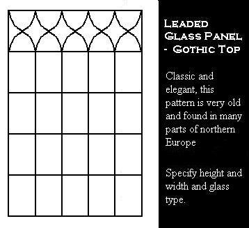 Tudor Window Leaded Glass panel - Gothic Top Rectangle