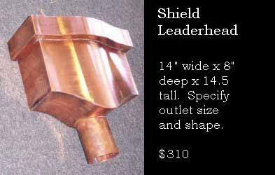 Tudor Copper Leaderhead - Shield