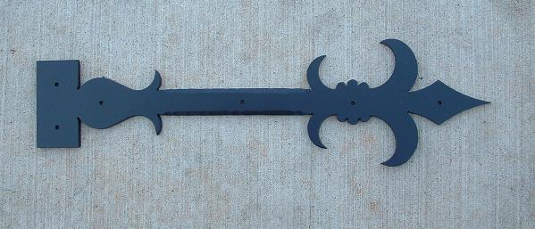 Large Tudor Fleur-De-lis Strap Hinge