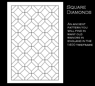 Tudor Window Leaded Glass panel - Square Diamond Pattern